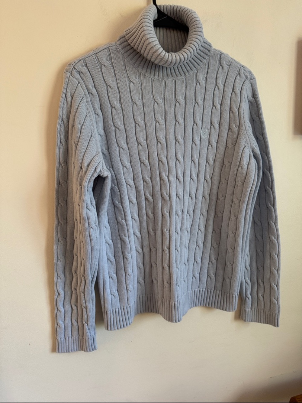 Chaps  blue Cable Knit cotton Turtleneck Sweater